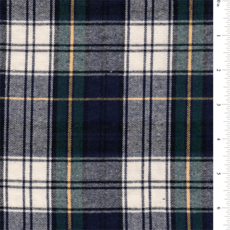 15 YD Bolt-Green Multi Plaid Flannel Fabric