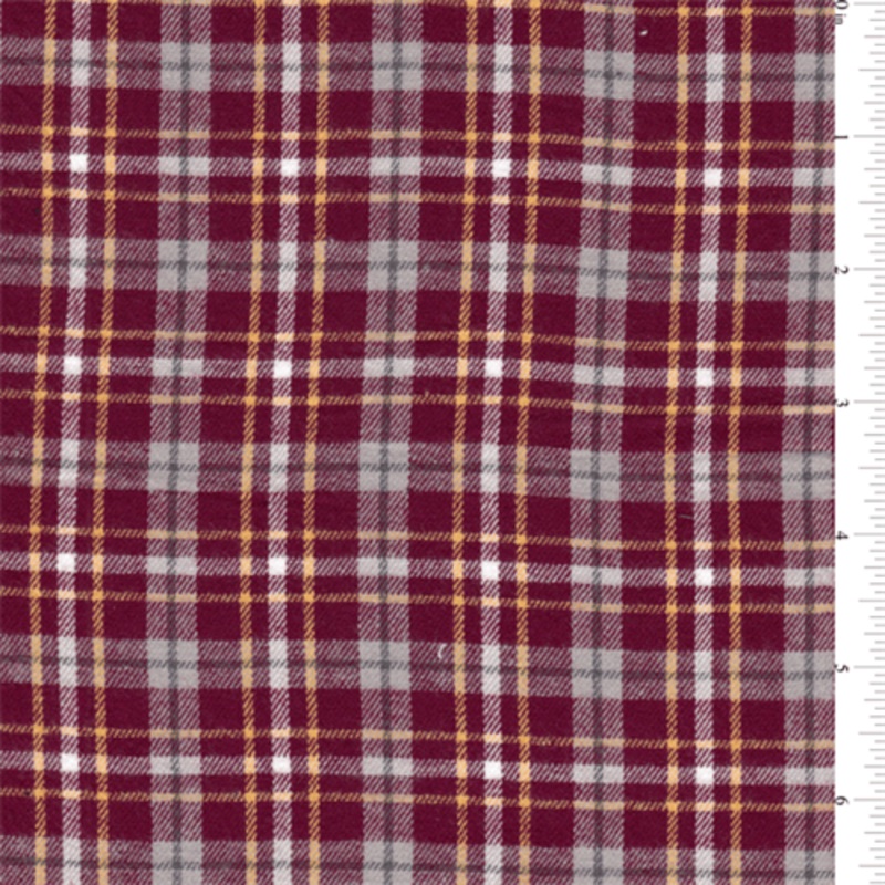 15 YD Bolt-Red/Yellow Multi Plaid Flannel Fabric