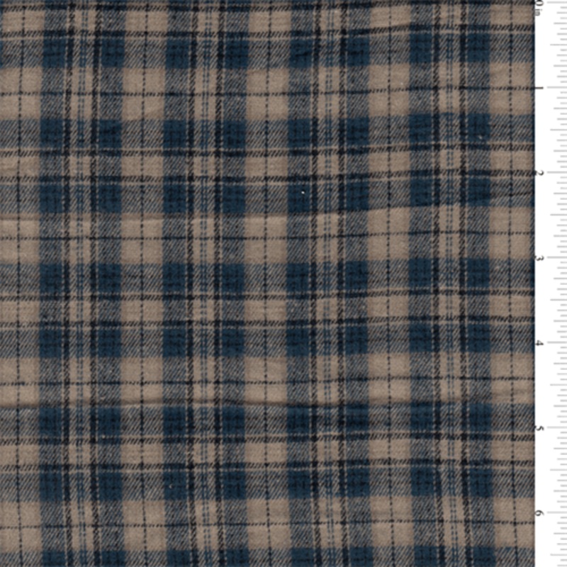15 YD Bolt-Taupe Multi Plaid Flannel Fabric