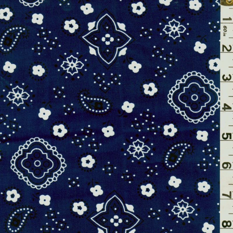 15 YD Bolt-Navy Bandana Print Fabric