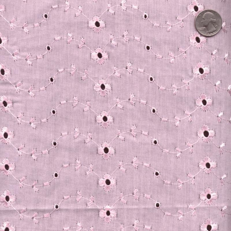 15 YD Bolt-Pink Eyelet Fabric