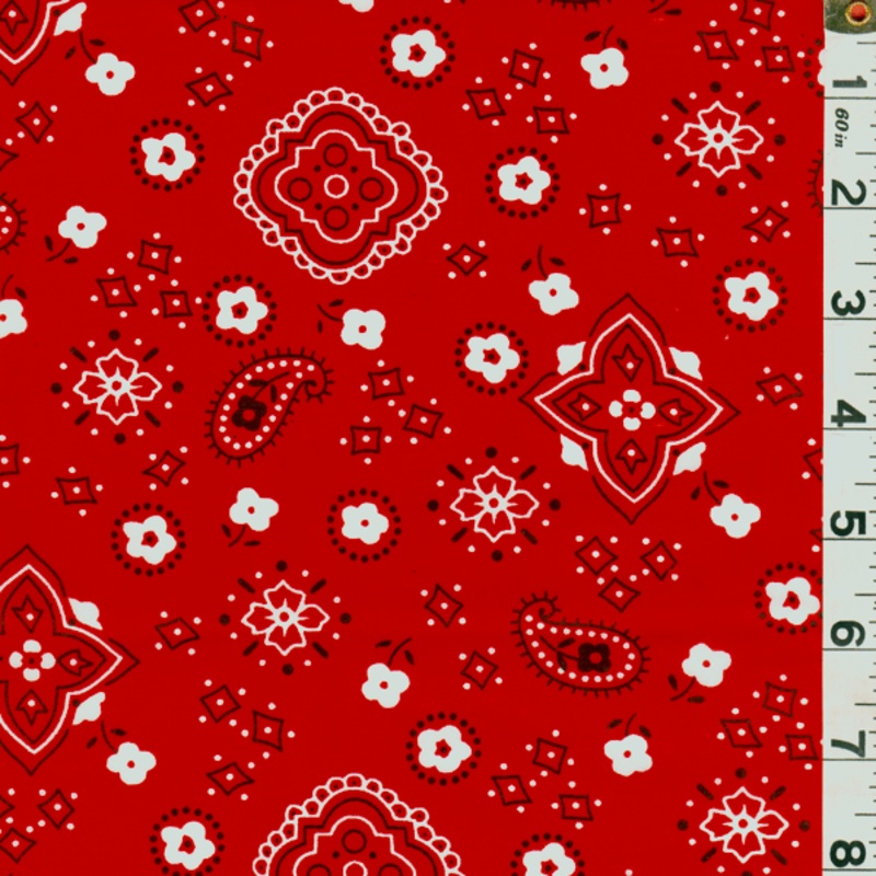 15 YD Bolt-Red Bandana Print Fabric