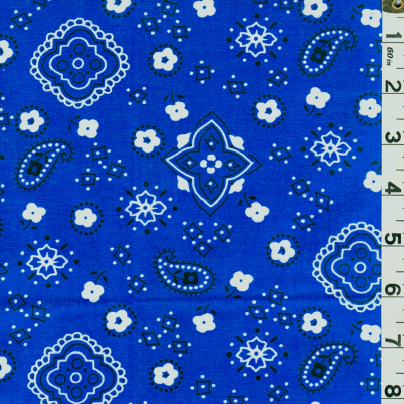15 YD Bolt-Royal Bandana Print Fabric