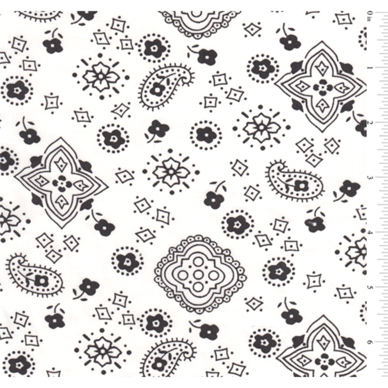 15 YD Bolt-White Bandana Print Fabric