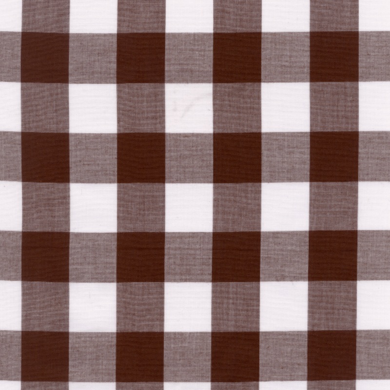 20 YD Bolt-Brown 1 Inch Gingham Fabric