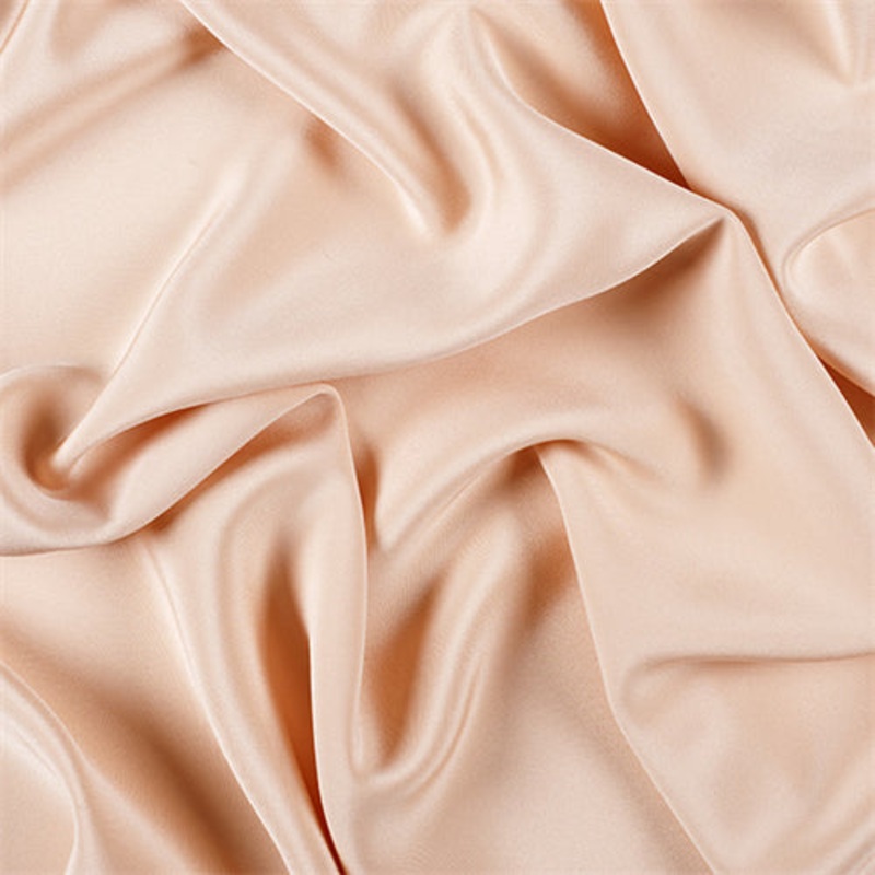 Runway Silks Peach 4 Ply Silk Crepe Fabric - Reorderable