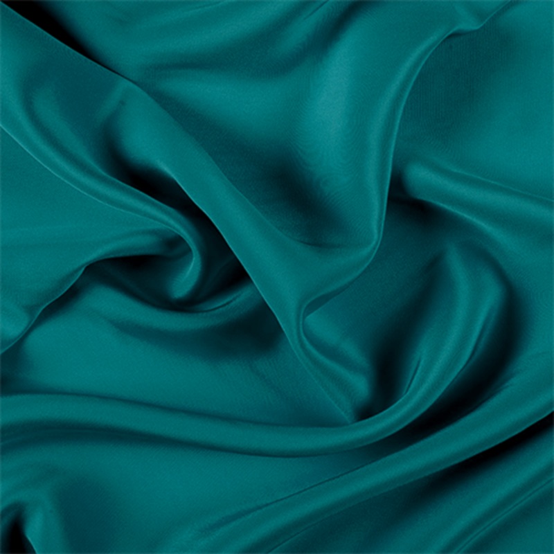 Runway Silks Teal 4 Ply Silk Crepe Fabric - Reorderable