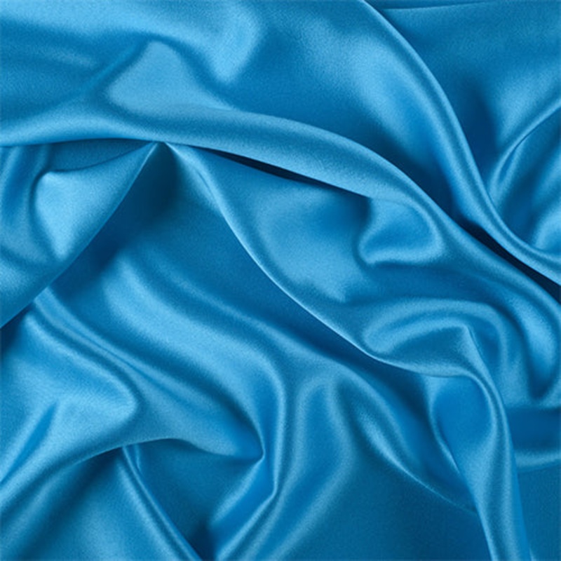 Runway Silks Turquoise Silk Crepe Back Satin Fabric - Reorderable