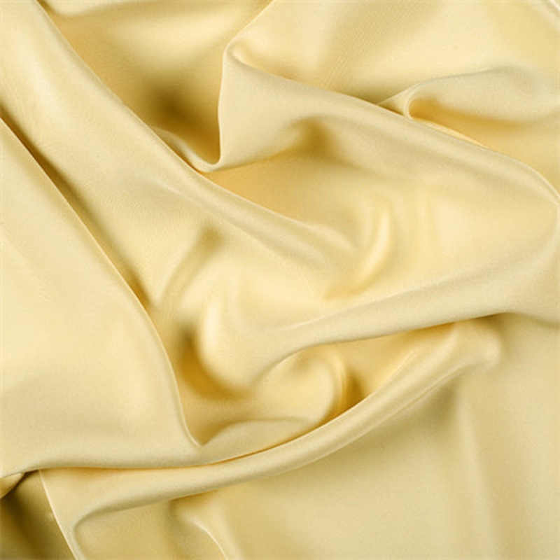 Runway Silks Yellow 4 Ply Silk Crepe Fabric - Reorderable
