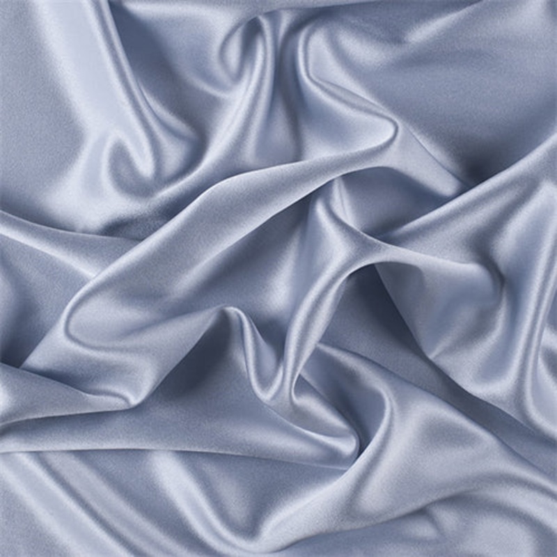 Runway Silks Steel Blue Silk Crepe Back Satin Fabric - Reorderable