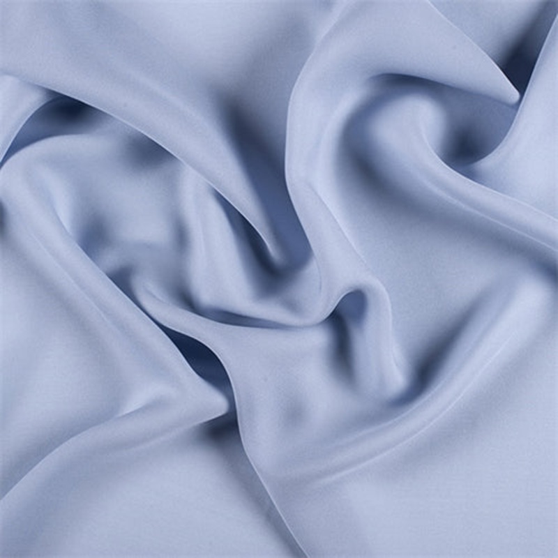Runway Silks Steel Blue Silk Double Georgette Fabric - Reorderable