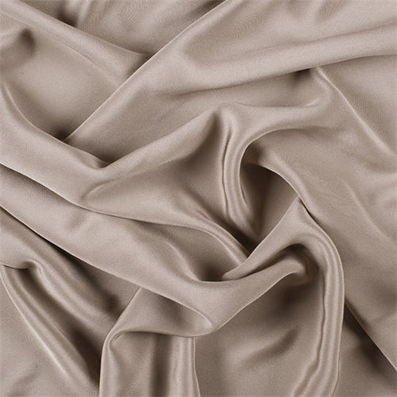 Runway Silks Taupe 4 Ply Silk Crepe Fabric - Reorderable