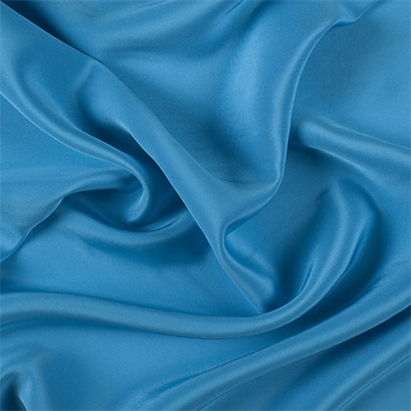 Runway Silks Turquoise 4 Ply Silk Crepe Fabric - Reorderable