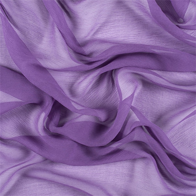 Runway Silks Violet Purple Crinkled Silk Chiffon Fabric - Reorderable