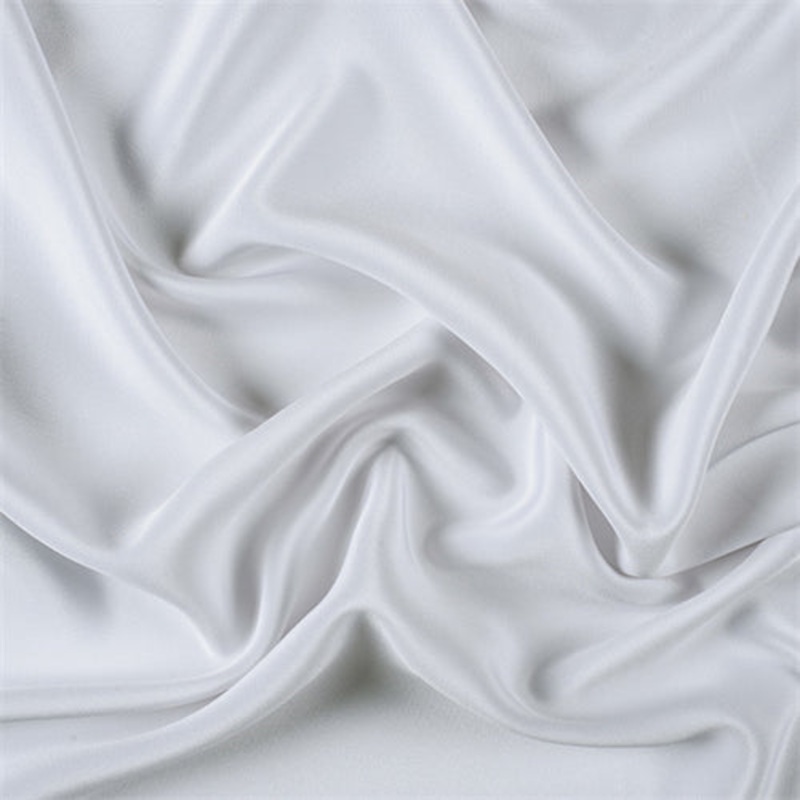 Runway Silks White Silk 4 Ply Crepe Fabric - Reorderable