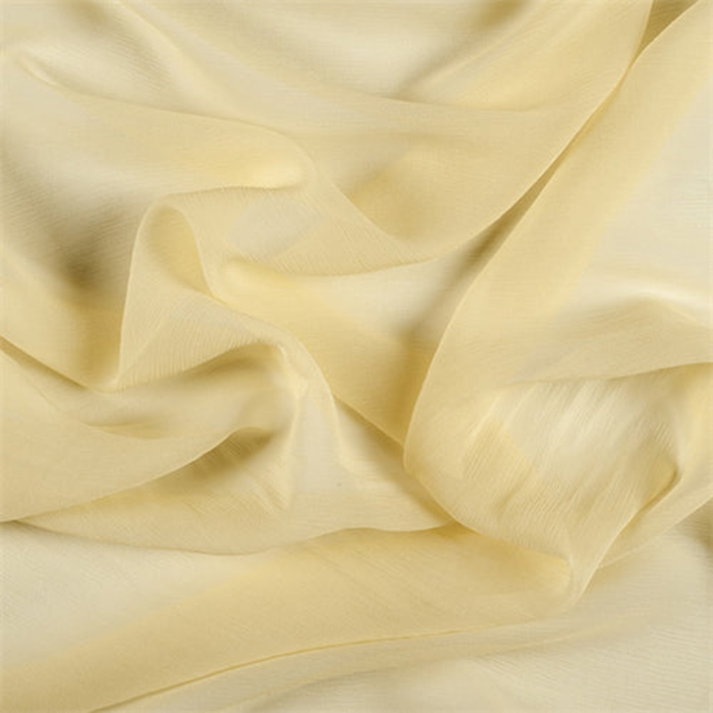 Runway Silks Yellow Crinkled Silk Chiffon Fabric - Reorderable