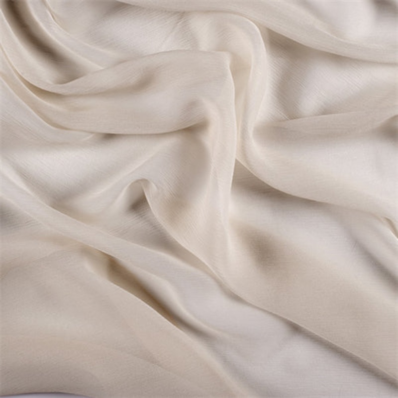 Runway Silks Soft Yellow Crinkled Silk Chiffon Fabric - Reorderable