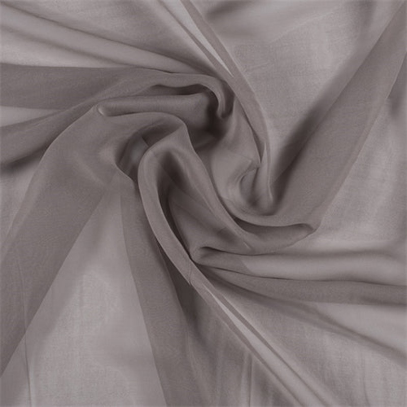 Runway Silks Taupe Wide Silk Chiffon Fabric - Reorderable