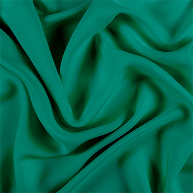Runway Silks Teal Silk Double Georgette Fabric - Reorderable