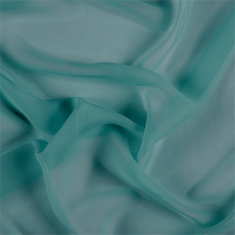 Runway Silks Teal Wide Silk Chiffon Fabric - Reorderable