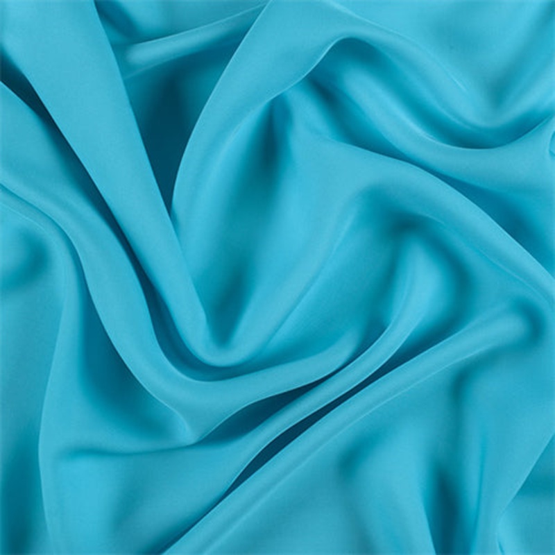 Runway Silks Turquoise Silk Double Georgette Fabric - Reorderable