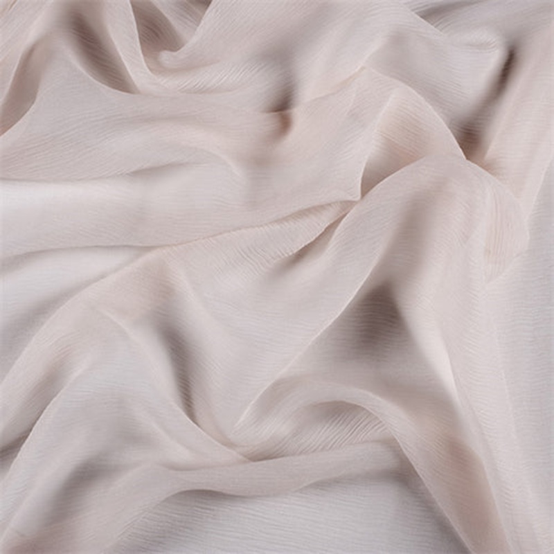 Runway Silks Vanilla Crinkled Silk Chiffon Fabric - Reorderable