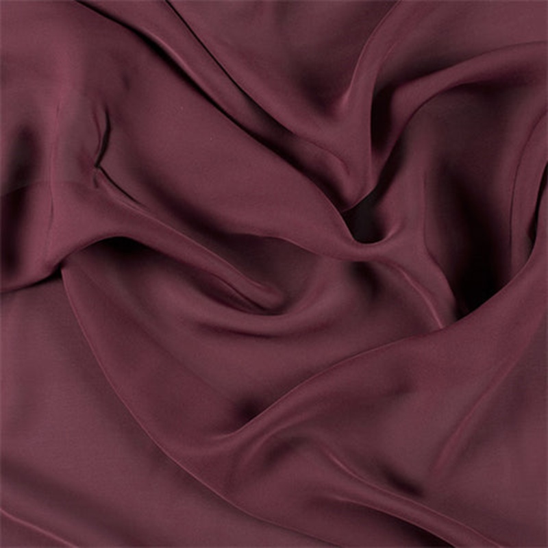 Runway Silks Wine Silk Double Georgette Fabric - Reorderable