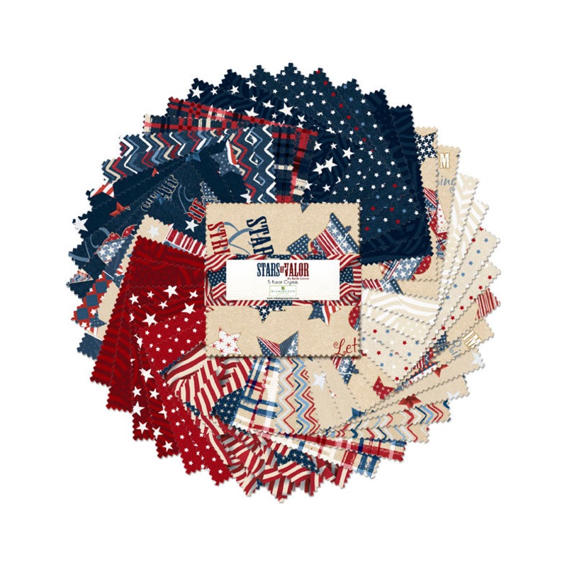 Stars of Valor Quilt Fabric - 5 Karat Crystals - set of 42 5" squares - 508 849 508
