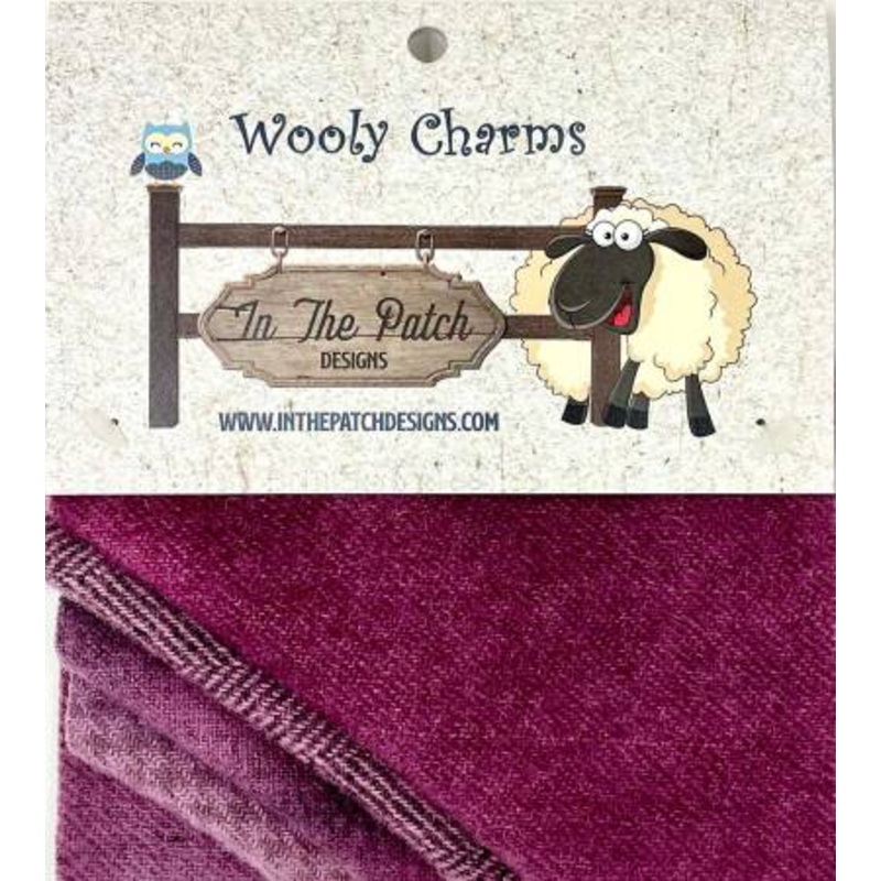 Wooly Charms - Sugar Plum - set of five 5" wool squares - WC4727