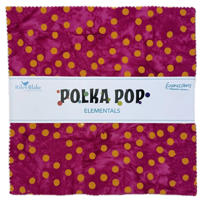 Expressions Polka Pops Batik Quilt Fabric - 10" stacker - set of 42 10" squares - 10-21401-42