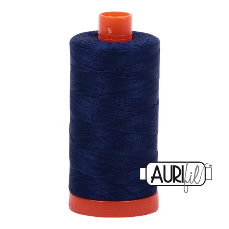 Aurifil 50 wt cotton thread, 1300m, Dark Navy (2784)