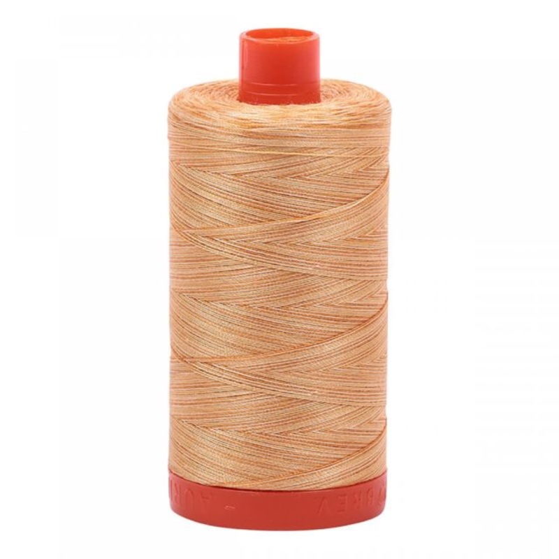 Aurifil 50 wt cotton thread, 1300m, Variegated Creme Brule (4150)