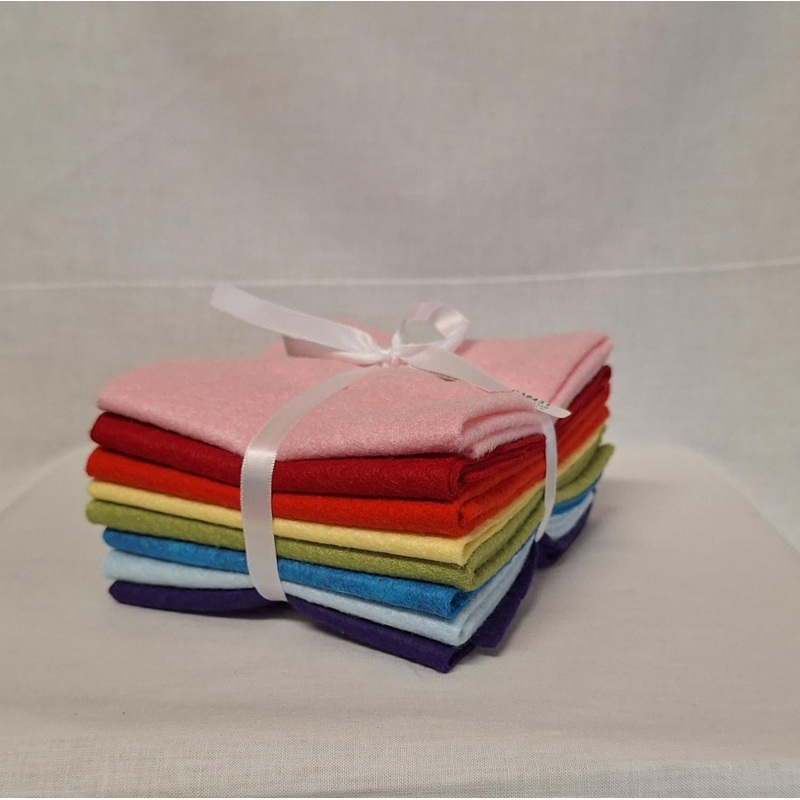 CHK Wool Felt Rainbow Bundle - 8 Fat Eighths - 9" x 18" Pieces - Precut