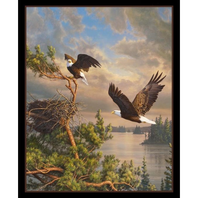 NCI Coming Home Panel - 46001-BLACK - Cotton Fabric