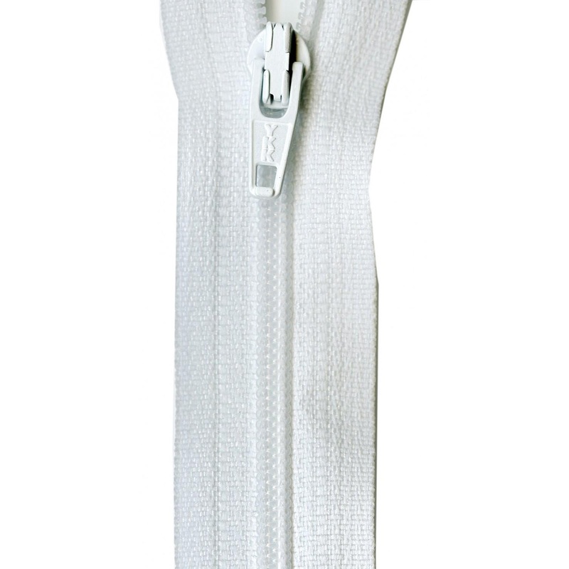 YKK Ziplon Zipper 20 Inch White - ZIP20-501