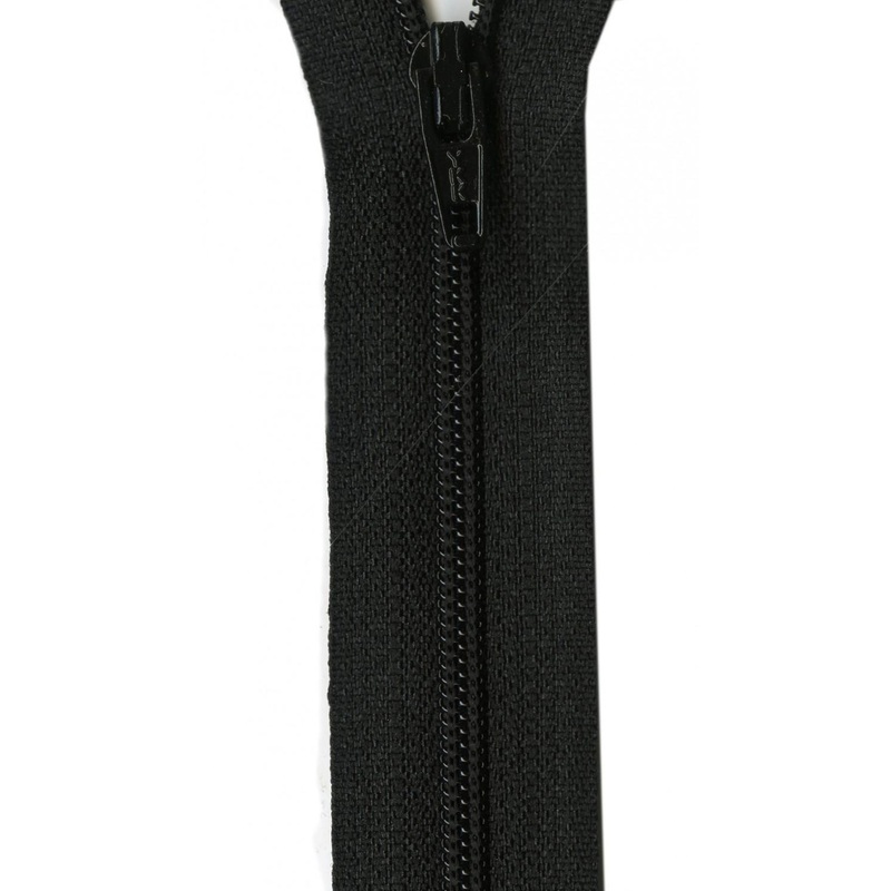 YKK Ziplon Zipper 22 Inch Black - ZIP22-580