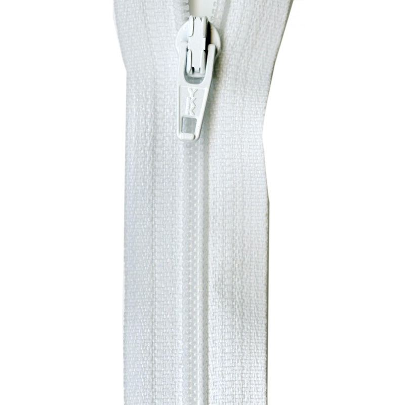YKK Ziplon Zipper 9 Inch White - ZIP09-501
