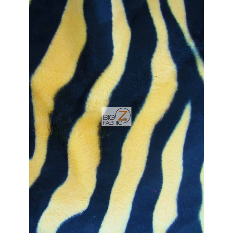 Yellow/Black Big Strip Velboa Zebra Animal Short Pile Fabric / By The Roll - 50 Yards